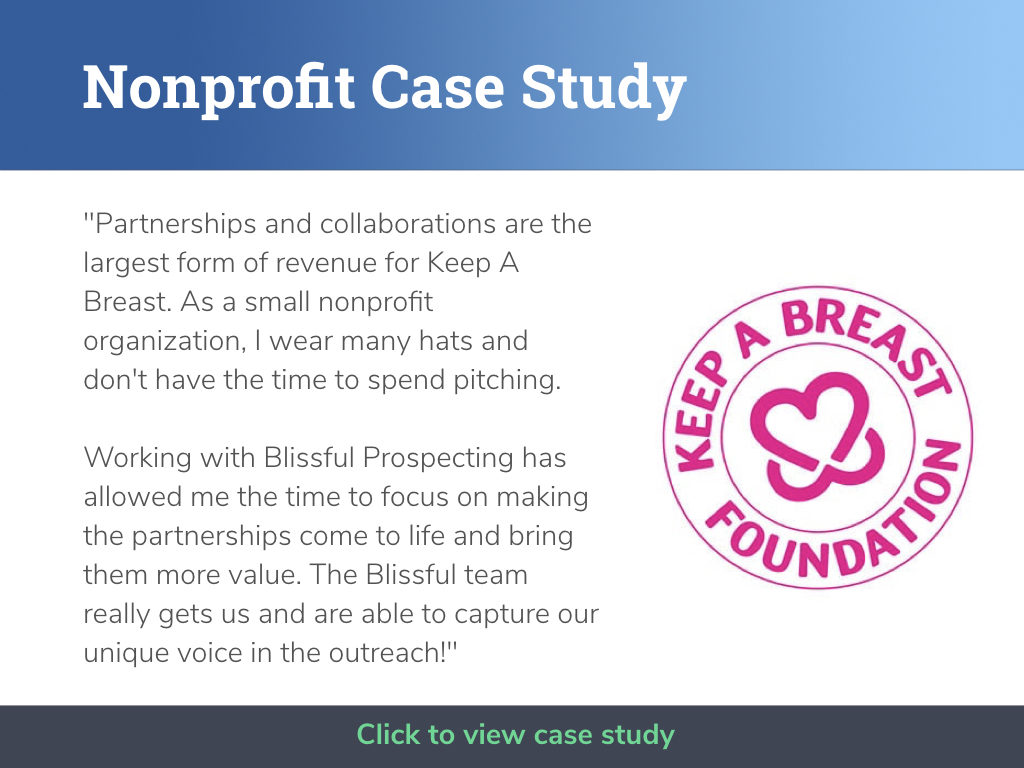 Nonprofit Case Study Cover - Blissful Prospecting